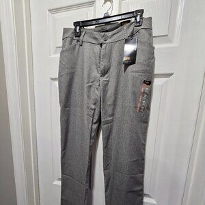NWT Lee Pants Women's Wrinkle Free Straight Leg Mid Rise Grey 10 Long